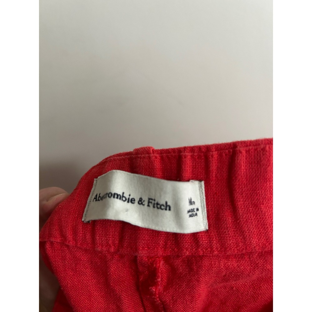 Abercrombie & Fitch coral Linen Blend Wide Leg Pants Womens Medium Regular - Picture 3 of 9